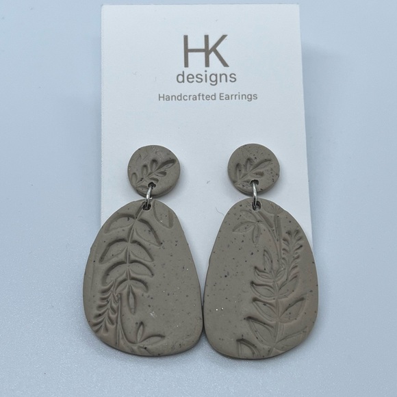 Large Handmade Clay Earrings - Picture 6 of 13